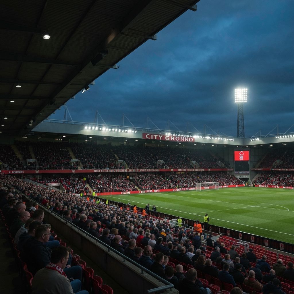Football stadium atmosphere with supporters cheering